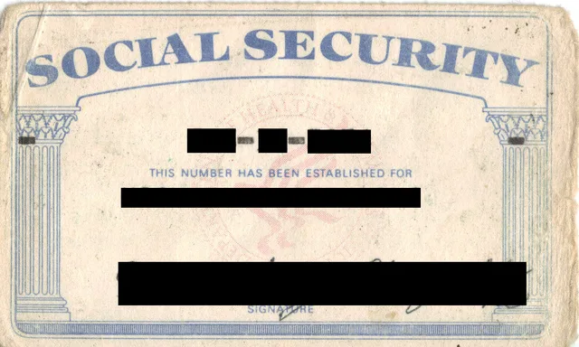 Scanned image of author's US Social Security card. How to use the Social Security Death Index to check a reported celebrity death