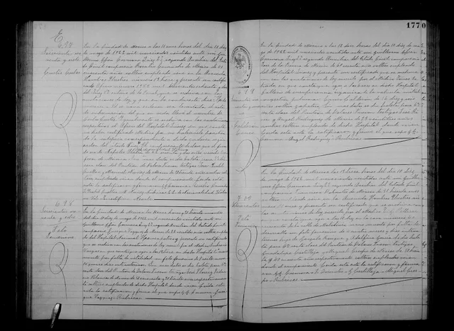 Death Certificate, Carlo Curti , México, Distrito Federal, Registro Civil. Curti's certificate is the upper certificate on the left page. Curti died in Mexico City. This document shows his as a professor of music, a title he had used on other public paperwork, such as ships registers when traveling. State Death Record Seal Rules: CA, FL, NY