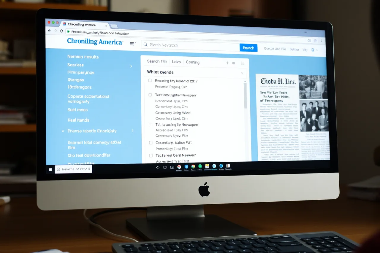 Chronicling America search results page with a scanned historical newspaper obituary (What the National Archives holds for historical American celebrity obituaries)
